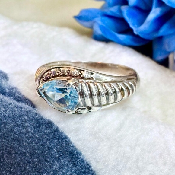 Blue Topaz Sterling Silver Ring (7) - Picture 5 of 14